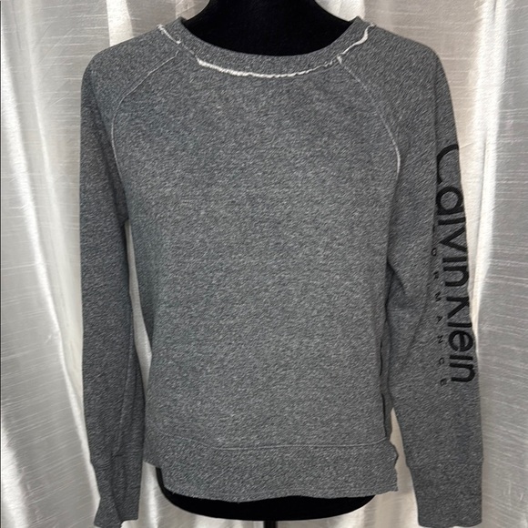 Calvin Klein Performance Raw Hem & Seam Embroidered Logo Heather Gray Women’s M - Picture 1 of 10